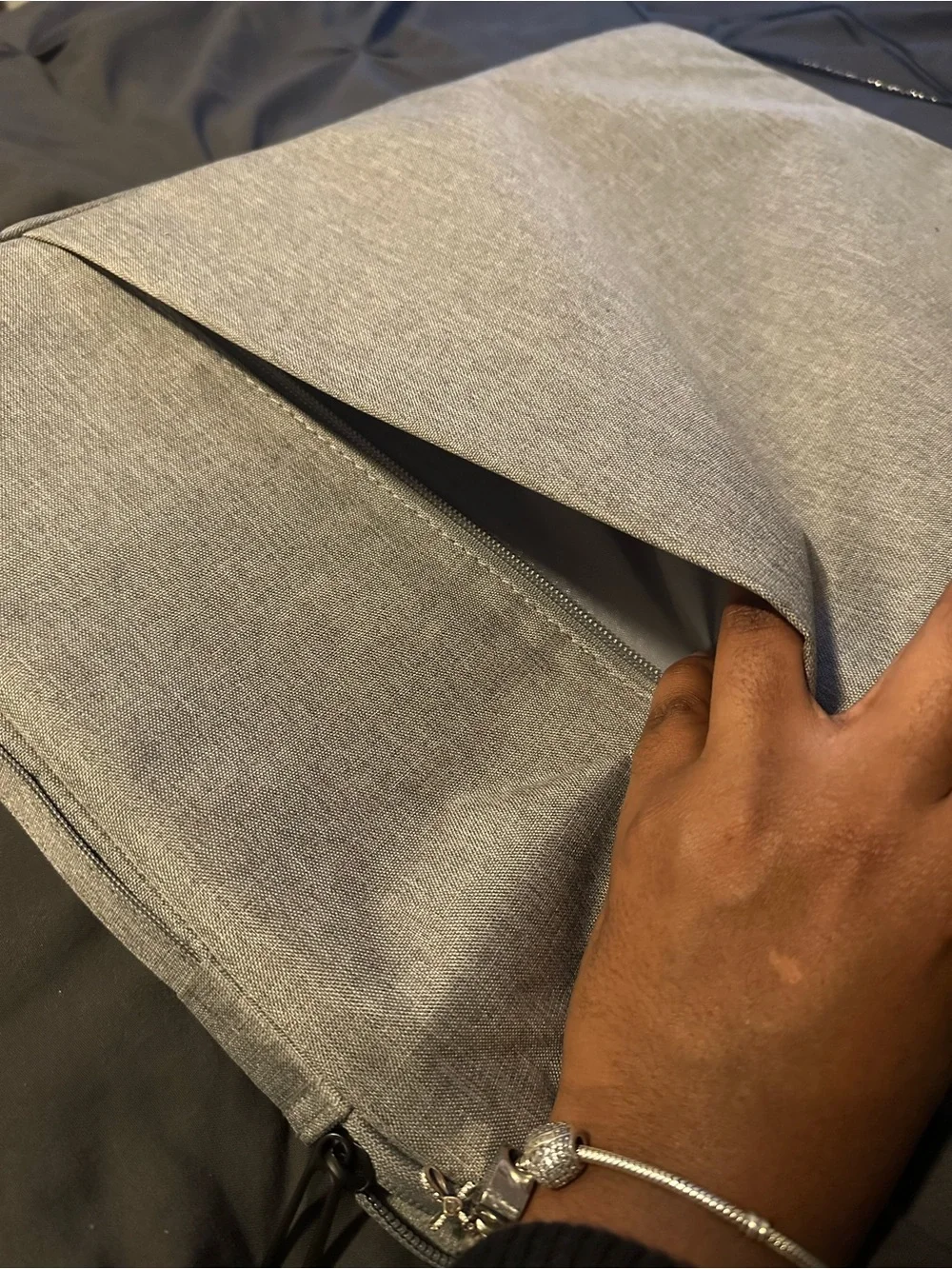 Slim Gray Laptop Sleeve - Protective Men's Bag
